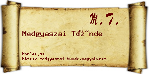 Medgyaszai Tünde névjegykártya